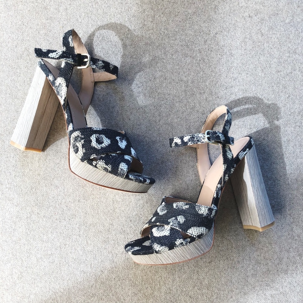 Pour La Victoire Leopard Sandal Heels